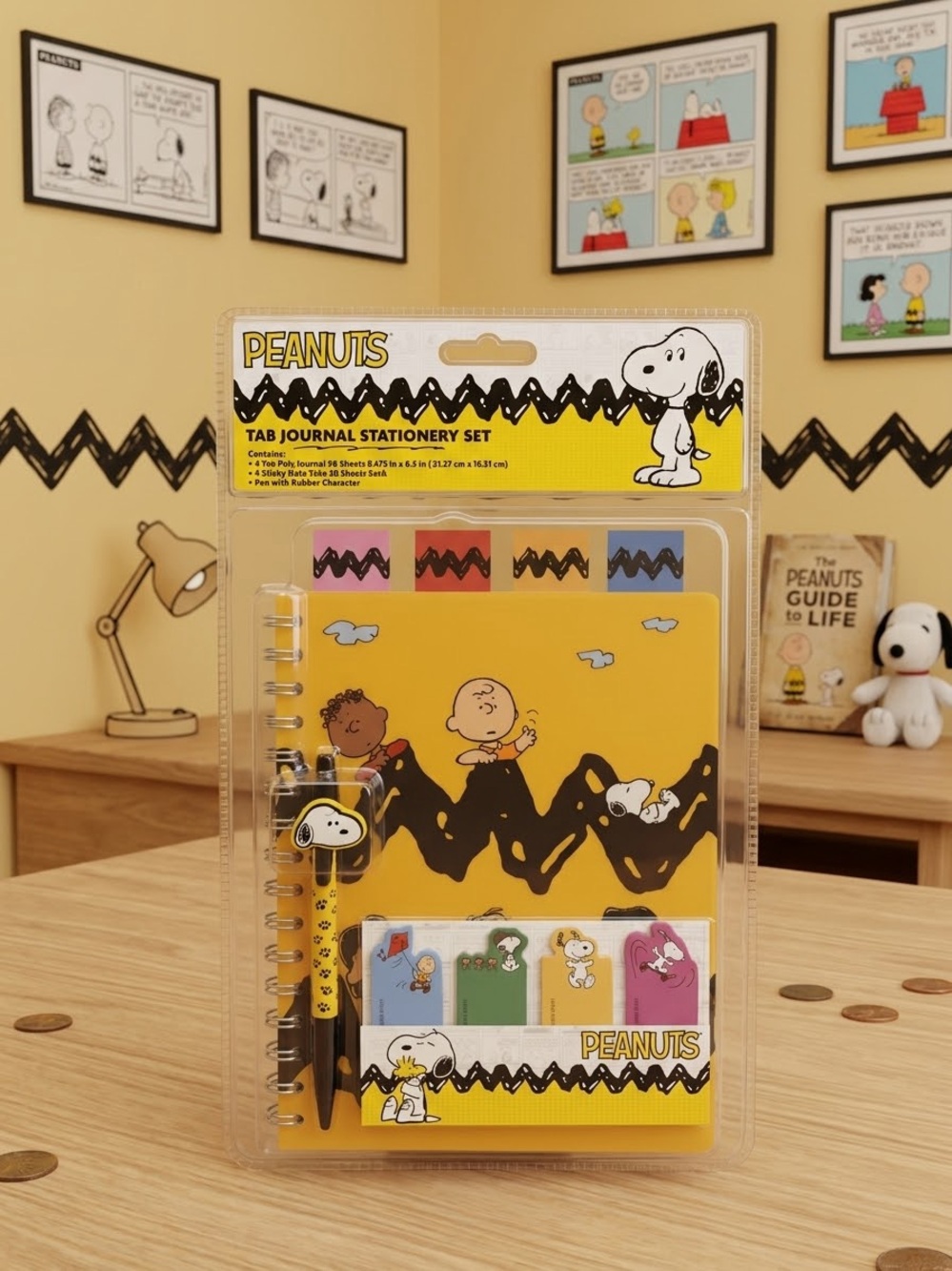 Peanuts Snoopy Tab Journal Stationery Set - Yellow
